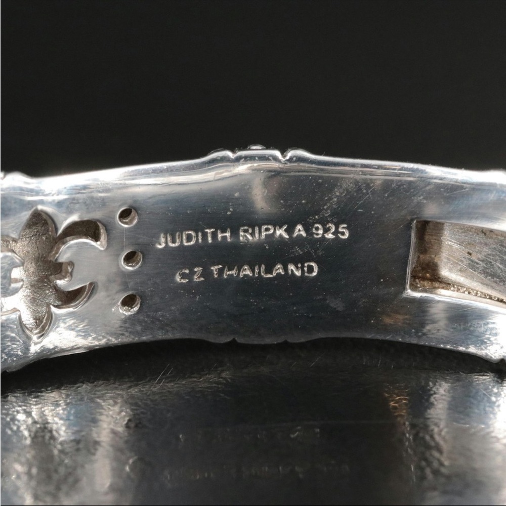 Judith Ripka Silver Textured Bangle Bracelet - Picture 4 of 9